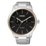 Citizen AO9044-51E Rose Gold Black Multi-Hand Eco Drive Watch