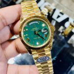 Rolex daydate Yellow gold green roman dial super clone watch