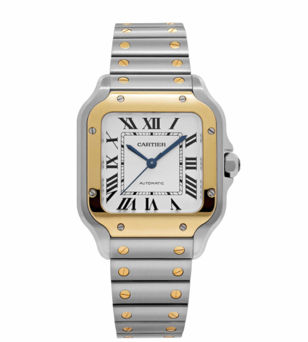 Cartier Santos Medium Yellow Gold White Dial Automatic
