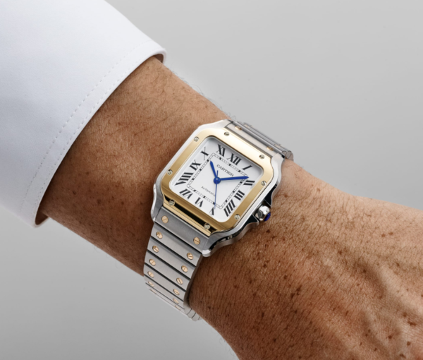 Cartier Santos Medium Yellow Gold White Dial Automatic