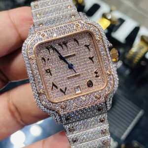 Cartier Santos Iced Out hand crafted