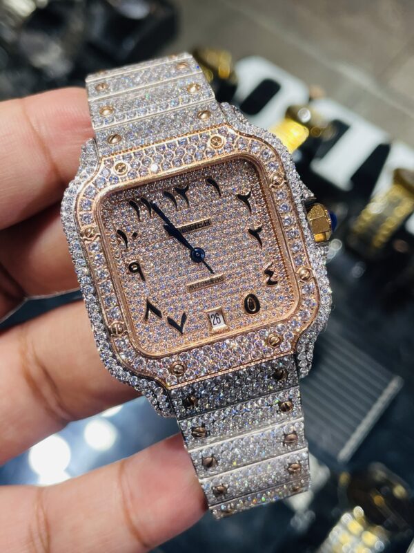 Cartier Santos Iced Out hand crafted