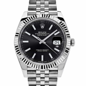 Rolex Datejust 41mm Black Stick Dial Jubilee Bracelet