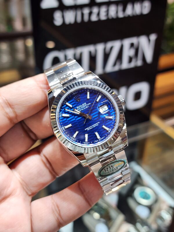 Rolex Datejust 41mm Blue Motif Dial Oyster Bracelet