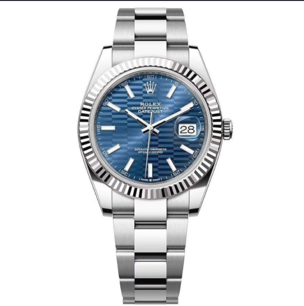 Rolex Datejust 41mm Blue Motif Dial Oyster Bracelet